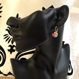 Women’s Pink Stone Gold Tone Earrings